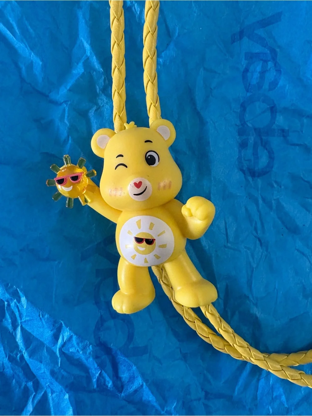 Yellow Sun Bear Kids Toy Necklace - Sunny Smiles Bolo Tie